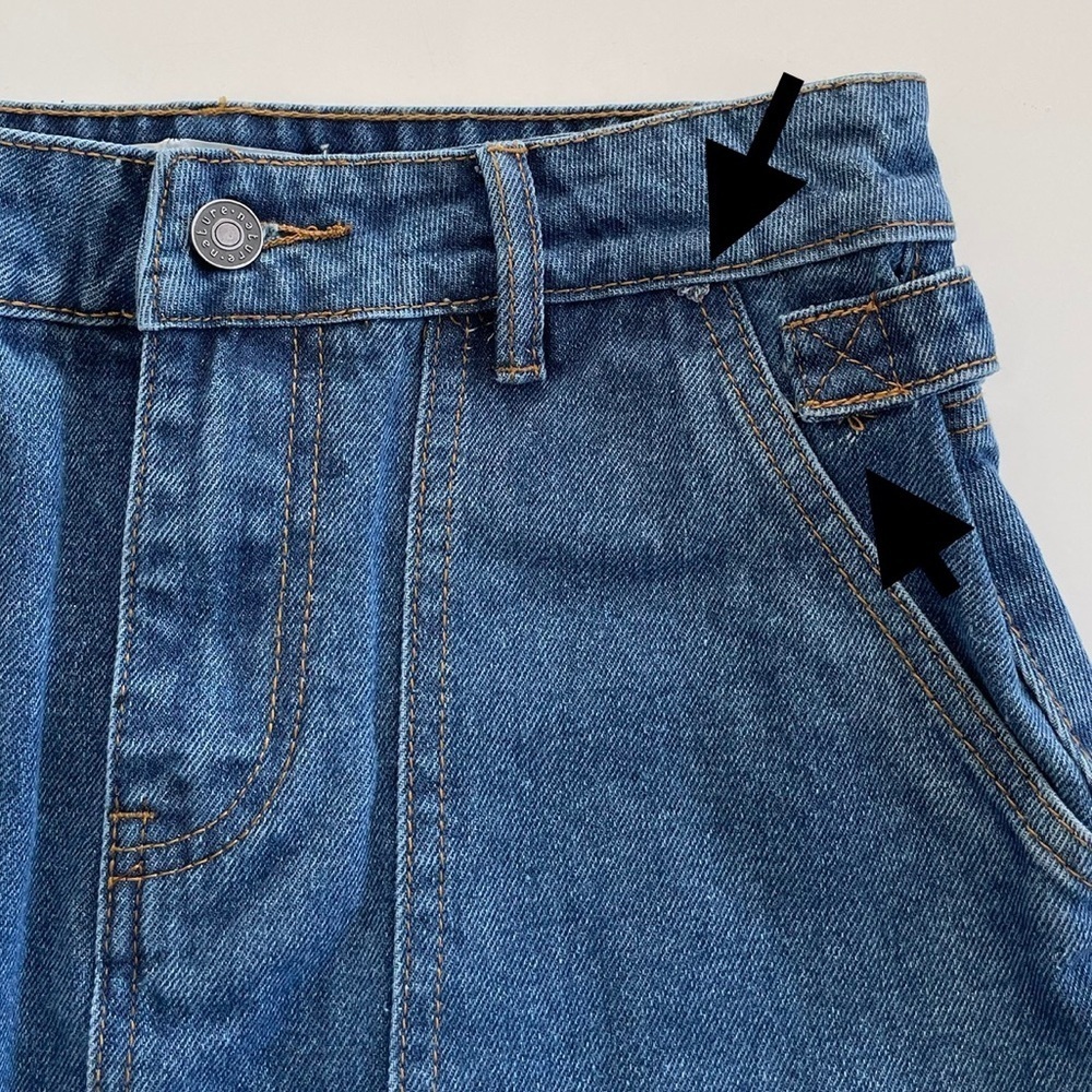 Nature Los Angeles 100% Cotton High-Rise Dark Denim Jean Skirt Women’s Small - Picture 14 of 15